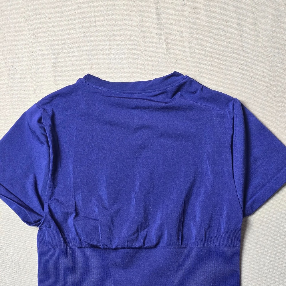 Pinsy Sculpt® Tee Shapewear Bodysuit Women's Size M Blue Seamless Short Sleeve - Picture 10 of 11